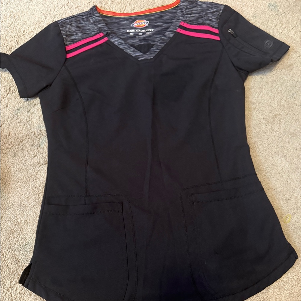 Dickies Black and Pink Short Sleeve Top